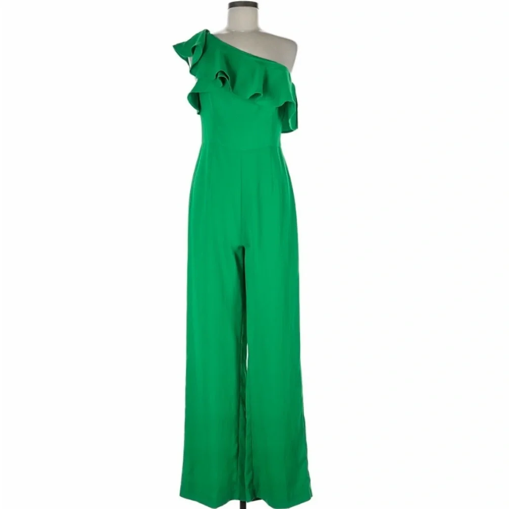 Lilly Pulitzer ruffled one-shoulder wide leg jumpsuit - Picture 2 of 9